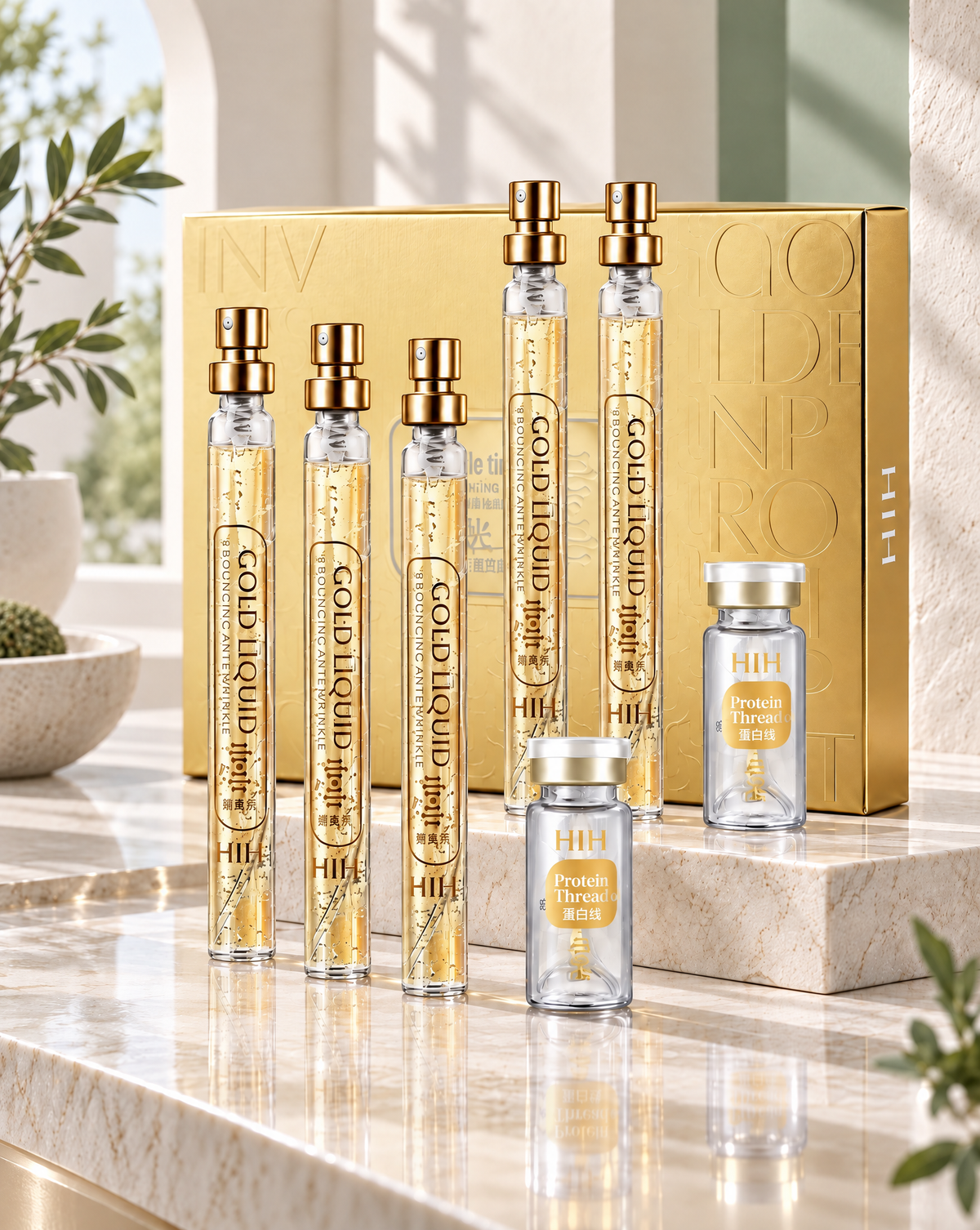 Gold Melt Peptide Threads — Dissolving Collagen Threads & Gold Essence for Fine Lines