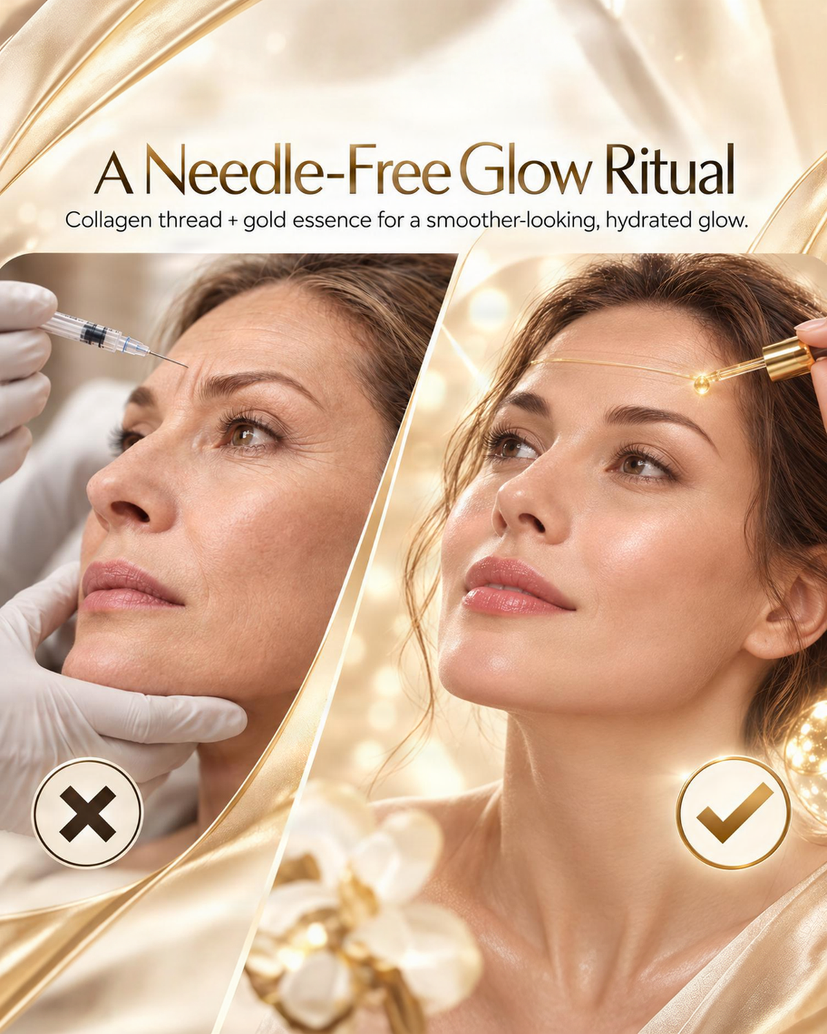 Gold Melt Peptide Threads — Dissolving Collagen Threads & Gold Essence for Fine Lines