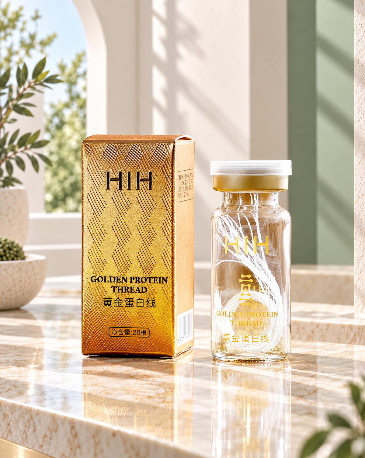Gold Melt Peptide Threads — Dissolving Collagen Threads & Gold Essence for Fine Lines